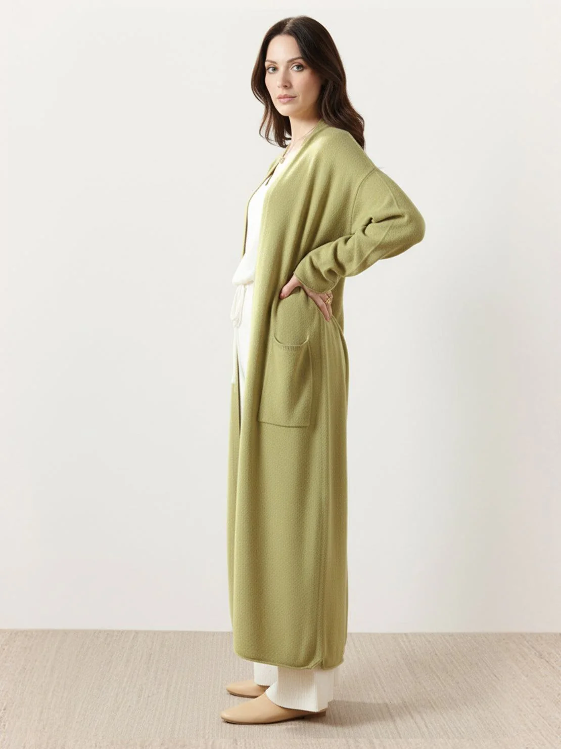 100% Australian Merino Wool Long Cardigan - Image 20