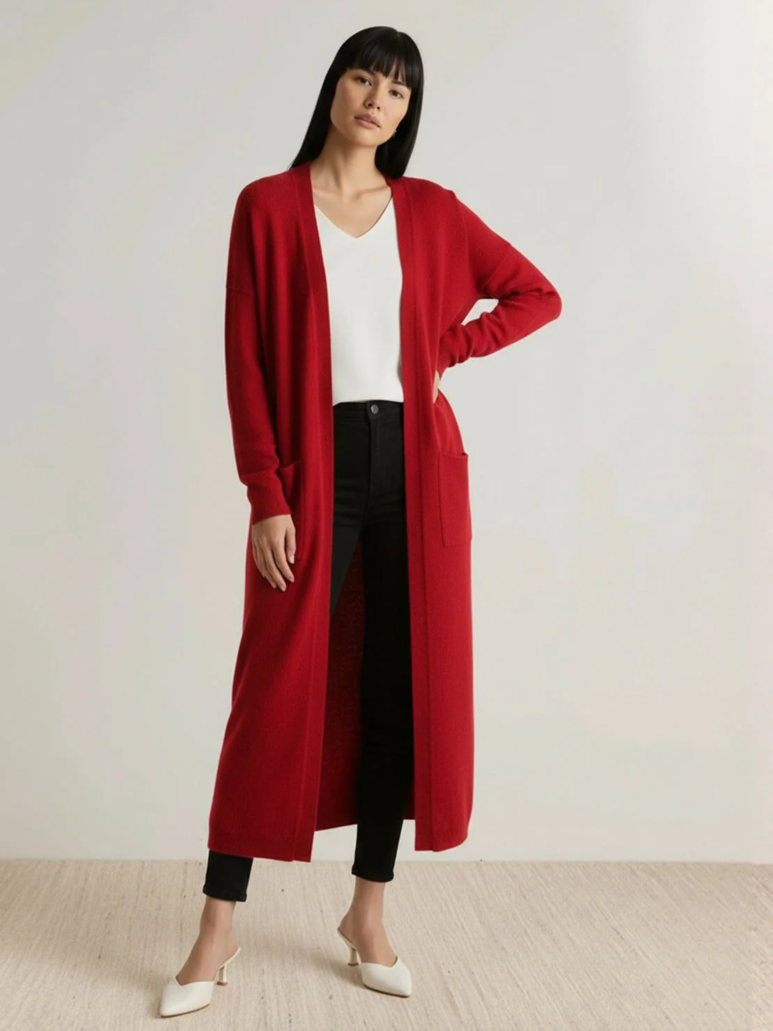 100% Australian Merino Wool Long Cardigan - Image 37