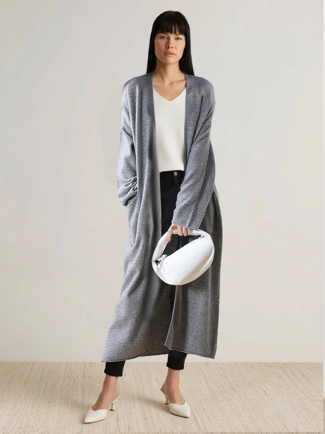 100% Australian Merino Wool Long Cardigan - Image 43