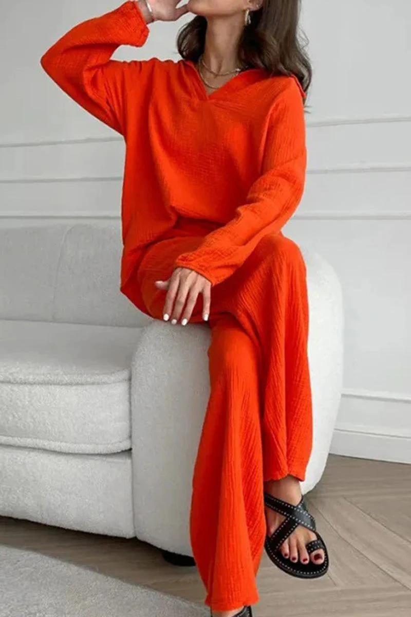 100% Cotton Collared Two-piece Set With Bishop Sleeves - Image 11