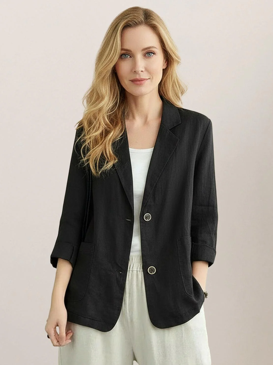 100% Cotton-Linen Blazer - Image 11