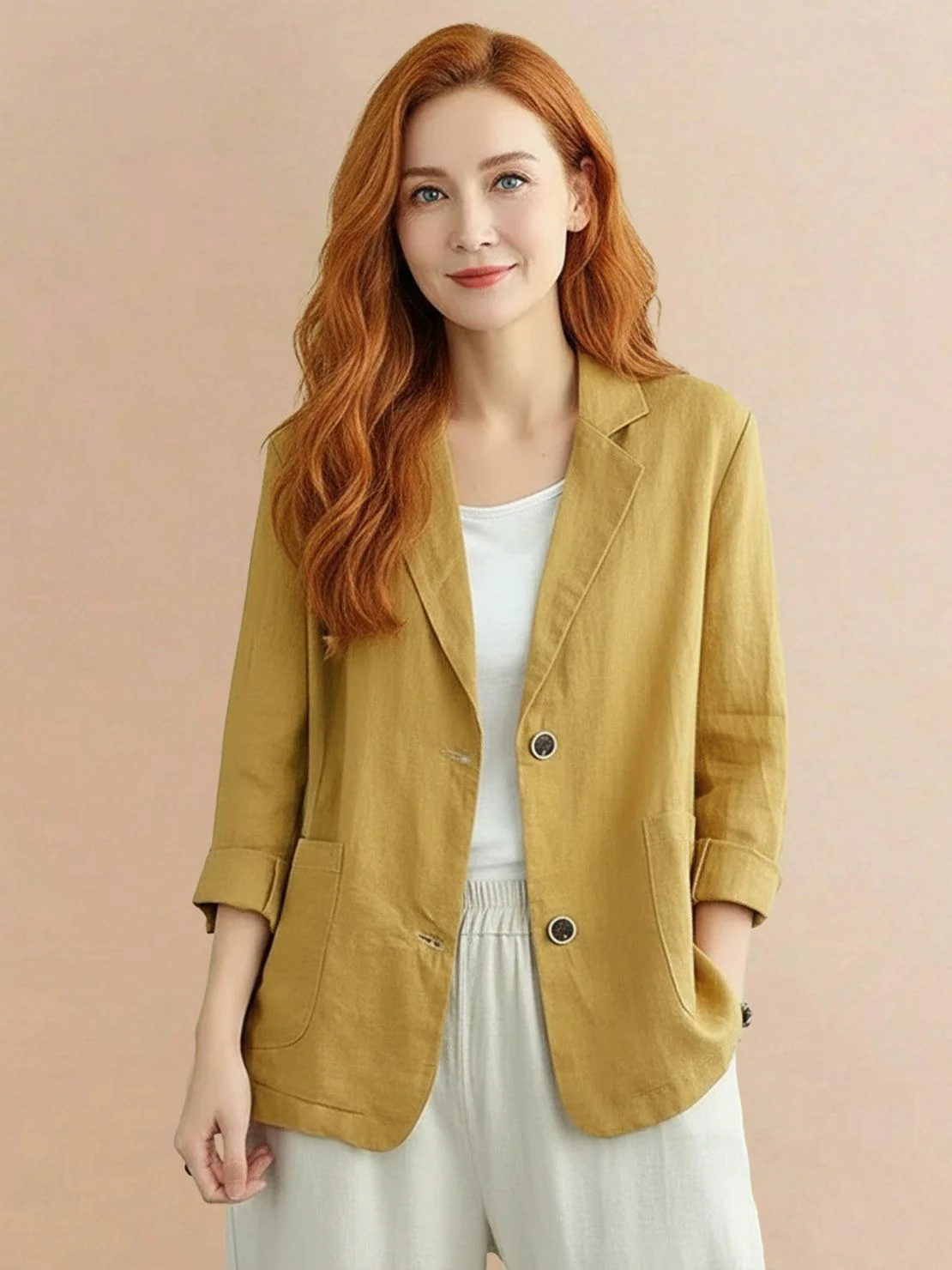 100% Cotton-Linen Blazer - Image 16