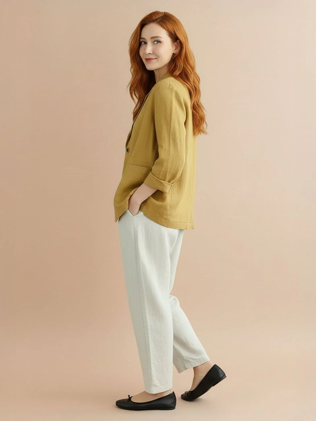 100% Cotton-Linen Blazer - Image 17