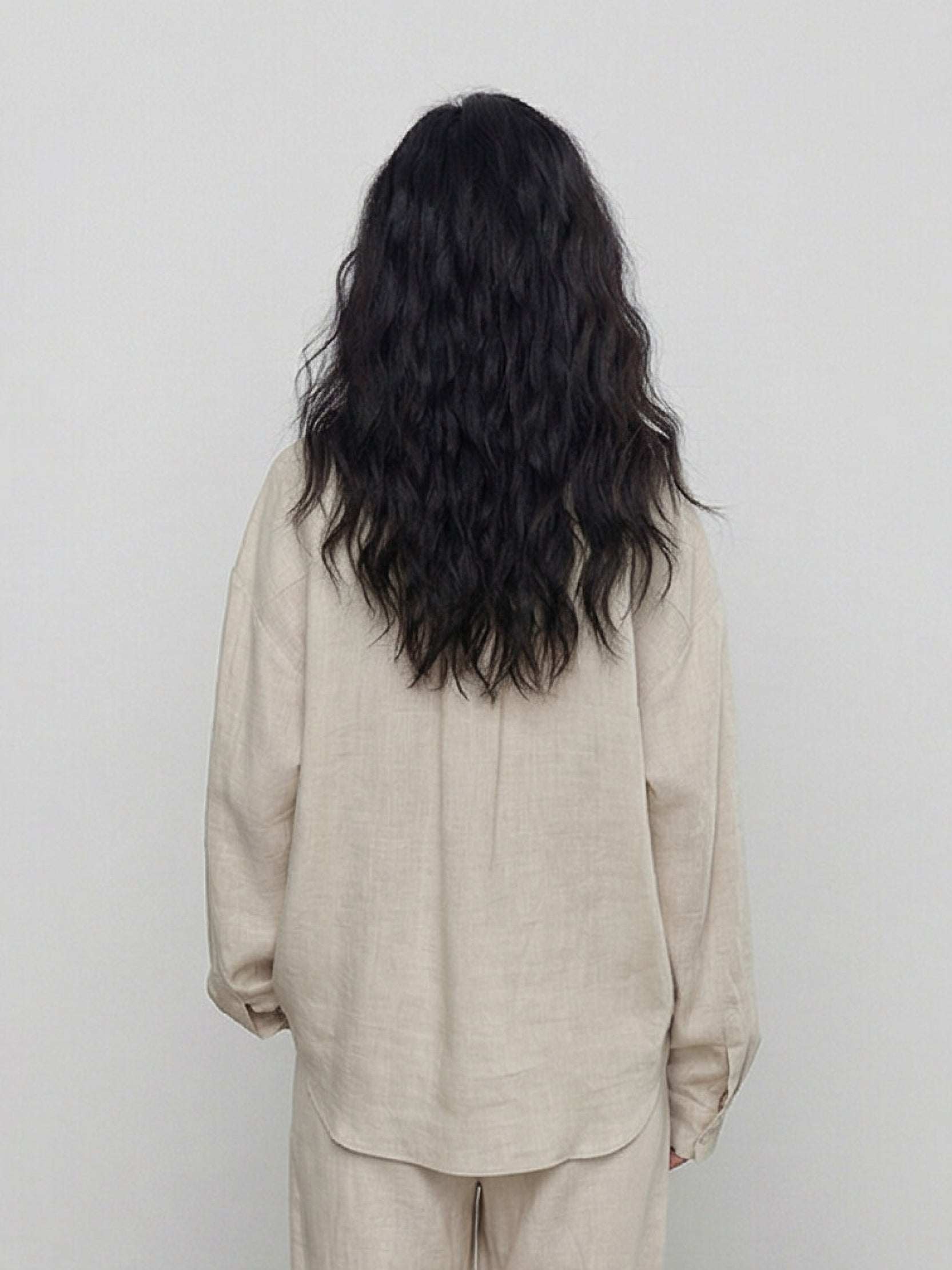 100% Cotton-Linen Classic Oversized Shirt - Image 10
