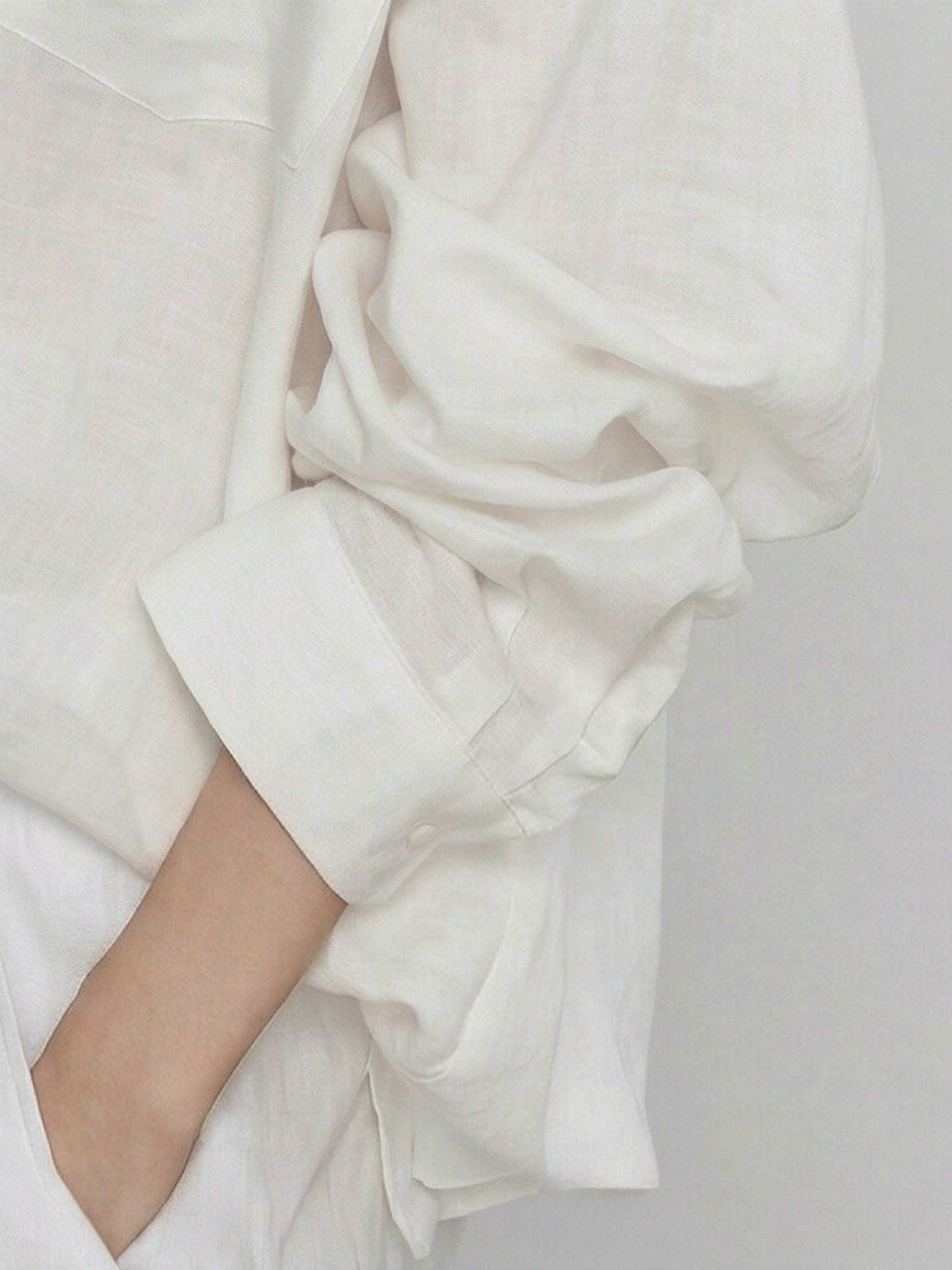 100% Cotton-Linen Classic Oversized Shirt - Image 17