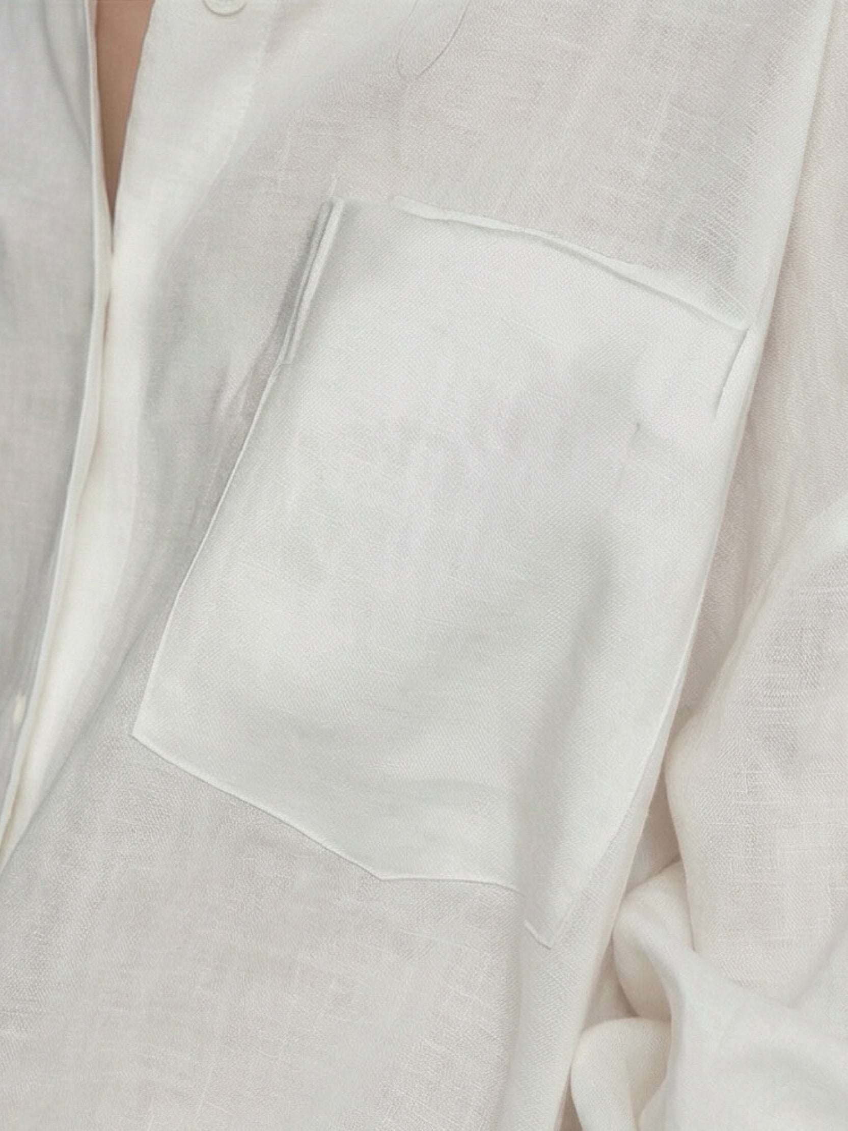 100% Cotton-Linen Classic Oversized Shirt - Image 18