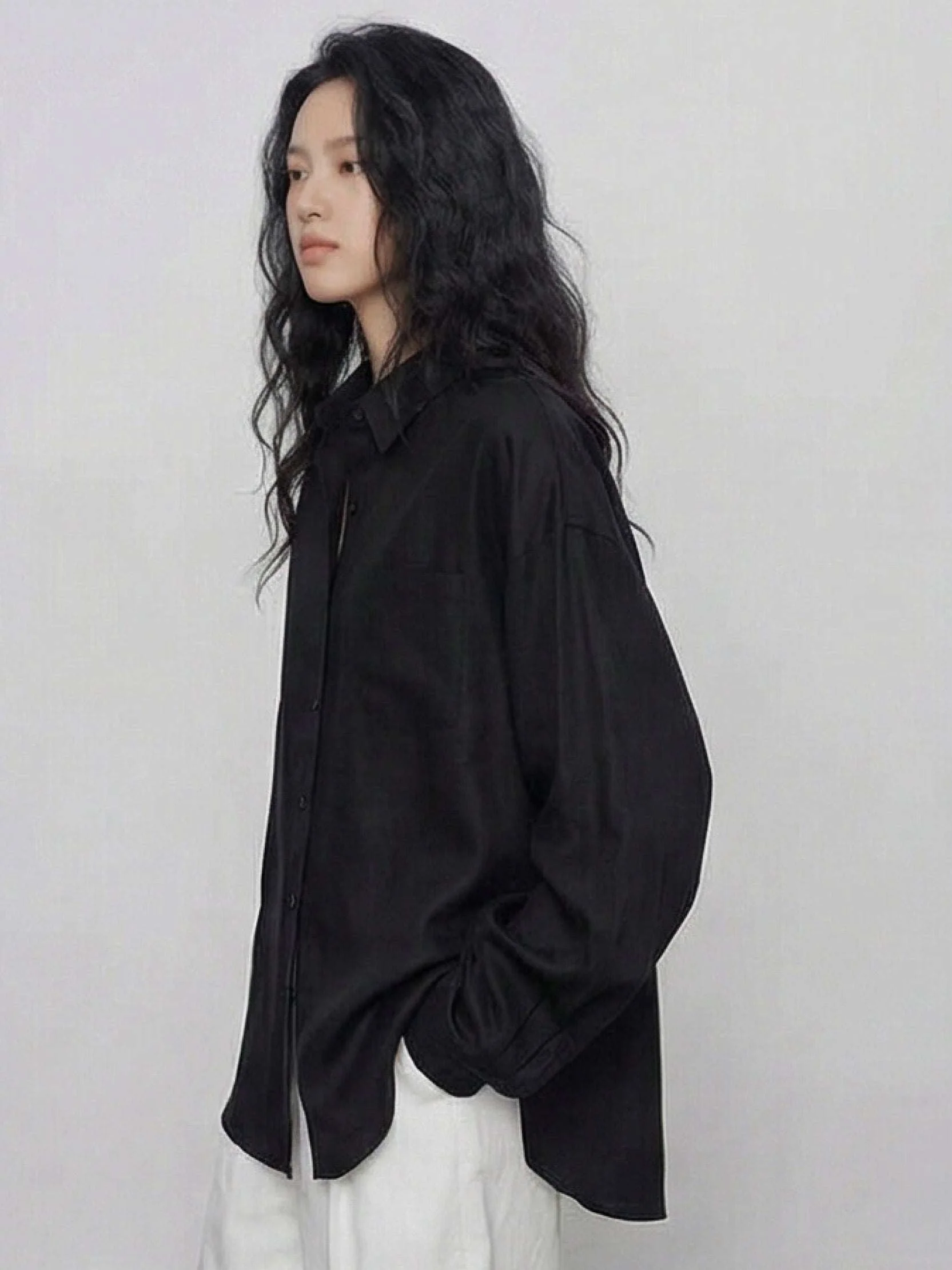 100% Cotton-Linen Classic Oversized Shirt - Image 3