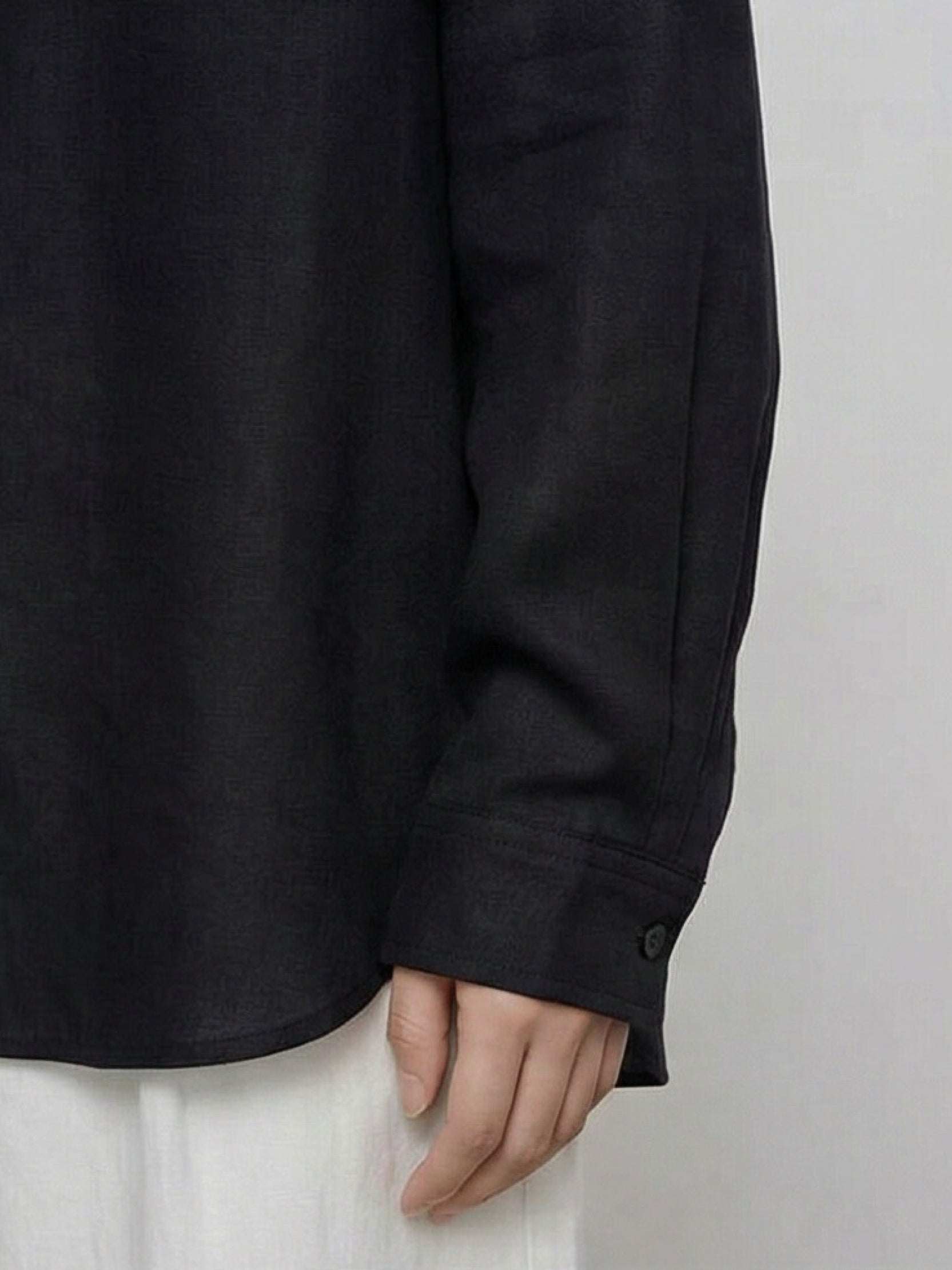 100% Cotton-Linen Classic Oversized Shirt - Image 5