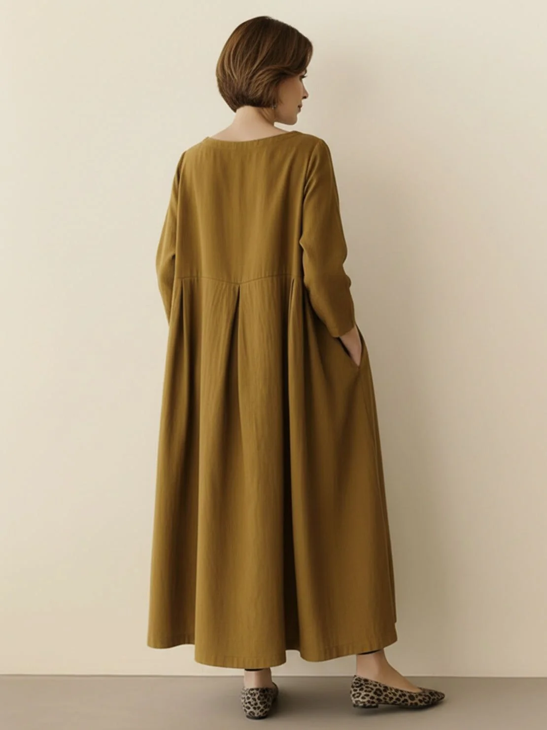 100% Cotton-Linen Empire Waist Dress - Image 13