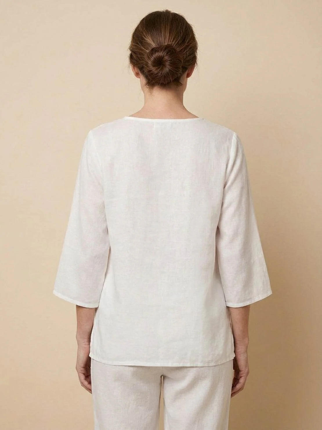 100% Cotton Linen Hand-Embroidered Shirt - Image 11