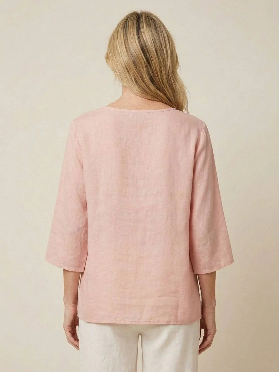 100% Cotton Linen Hand-Embroidered Shirt - Image 4