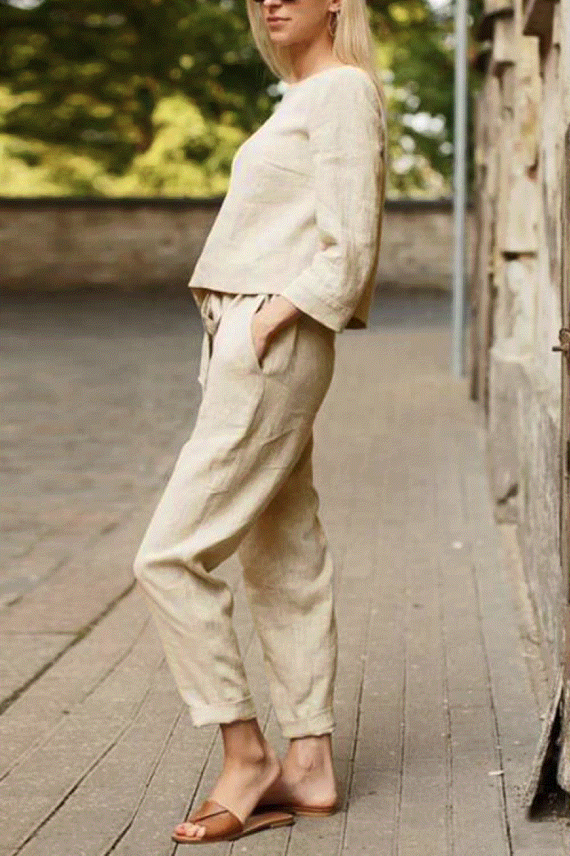 100% Cotton Linen Monochrome 2 Piece Set - Image 18