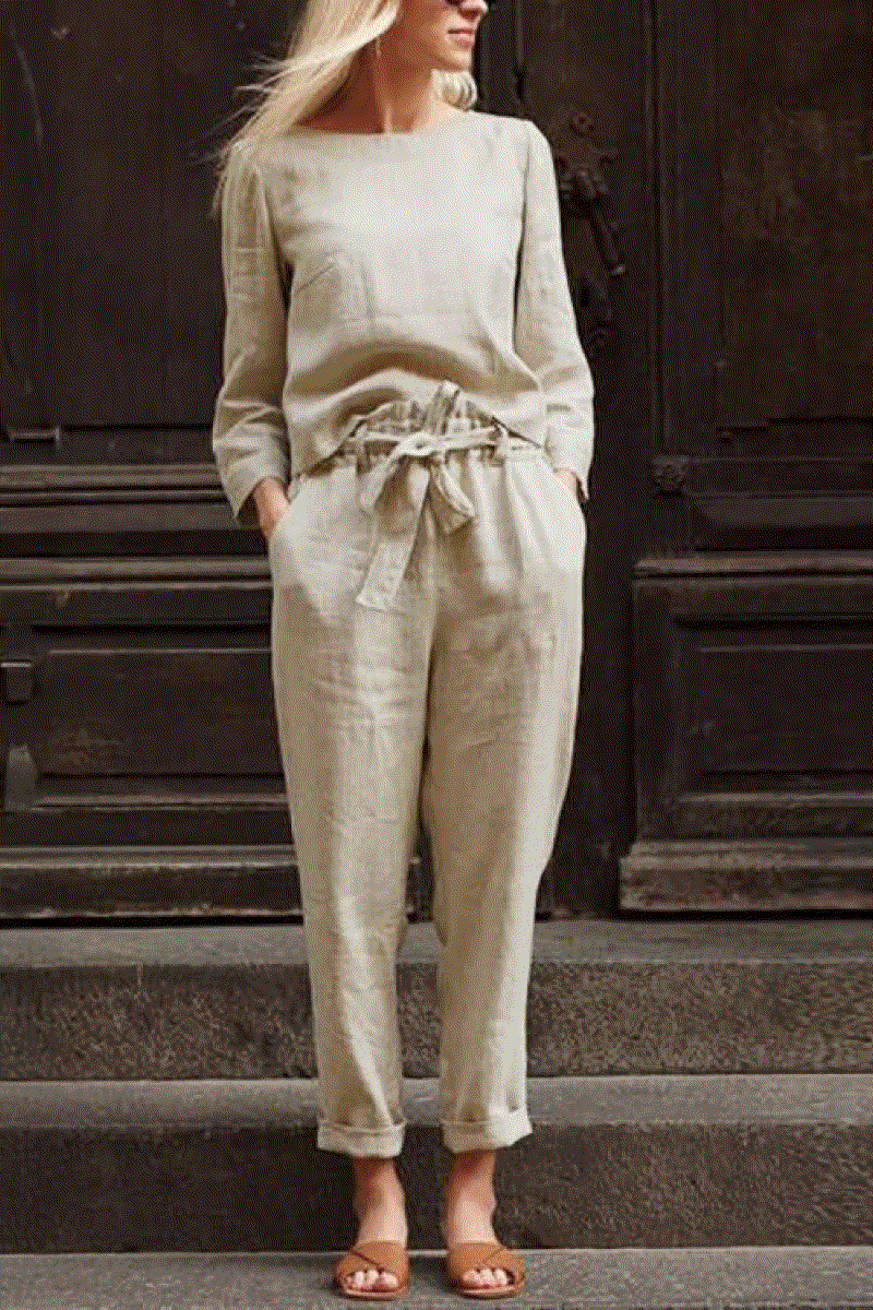 100% Cotton Linen Monochrome 2 Piece Set - Image 19