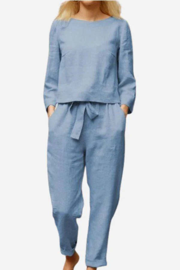 100% Cotton Linen Monochrome 2 Piece Set - Image 26