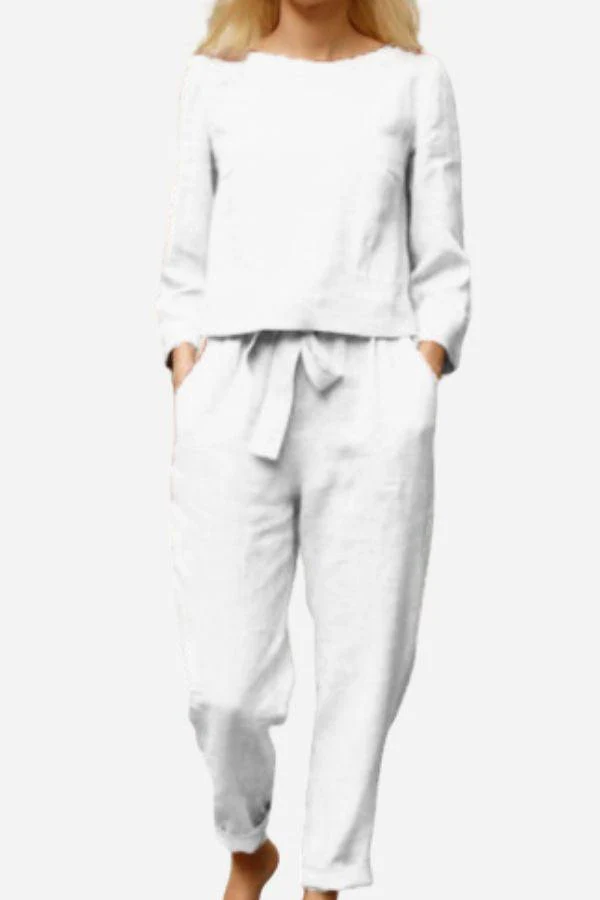 100% Cotton Linen Monochrome 2 Piece Set - Image 29