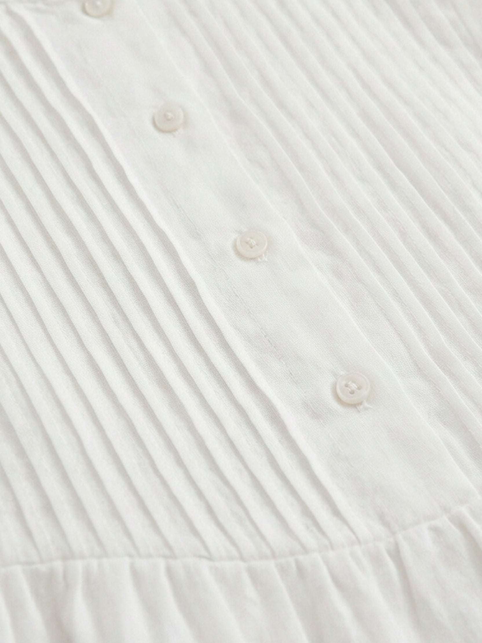 100% Cotton Linen Pleated Midi Dress - Image 18