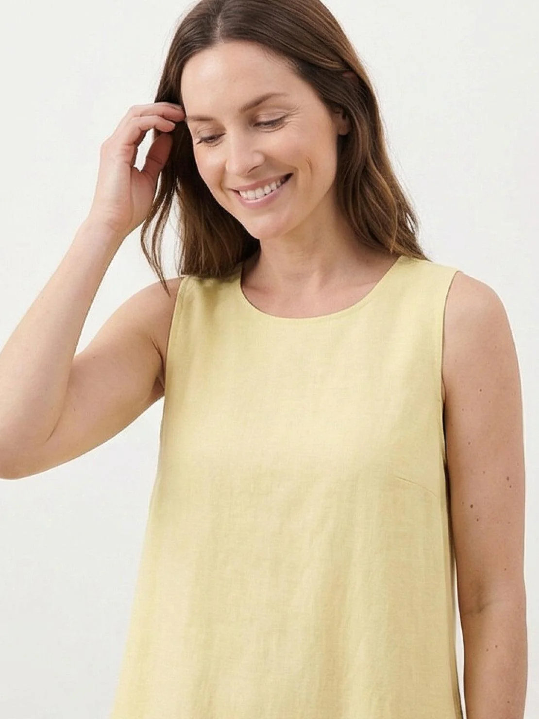 100% Cotton Linen Sleeveless Maxi Dress - Image 4