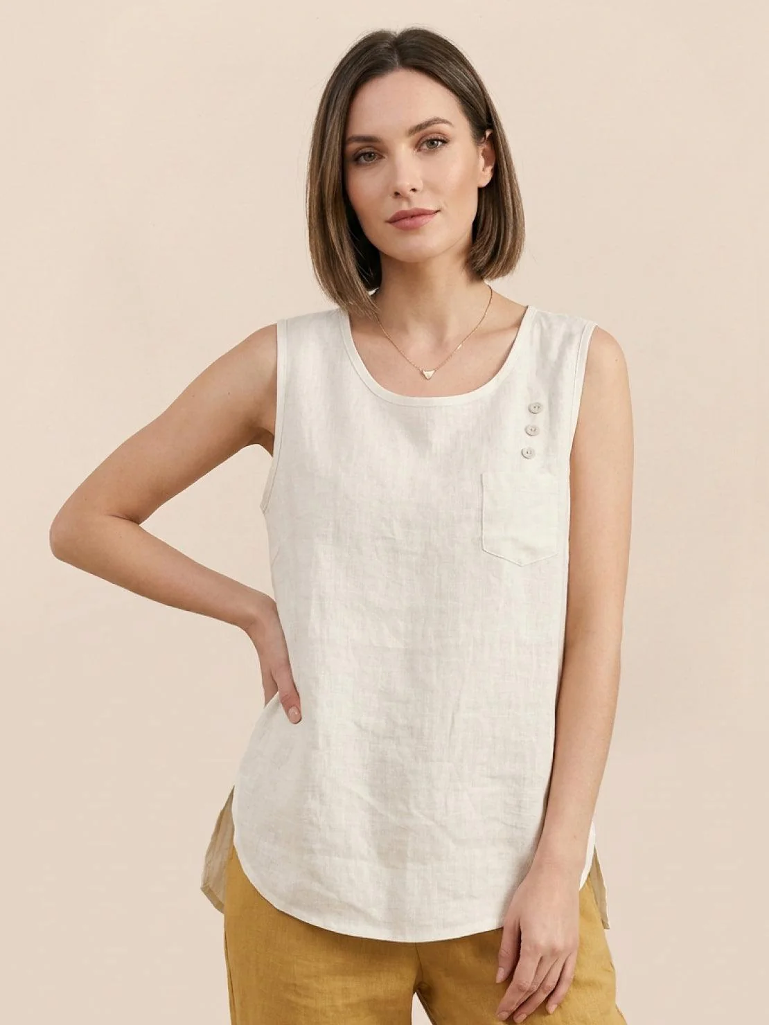 100% Cotton Linen Sleeveless Vest - Image 19