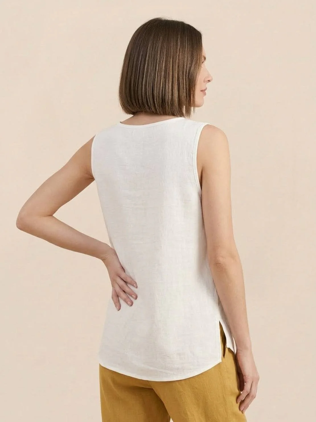 100% Cotton Linen Sleeveless Vest - Image 21