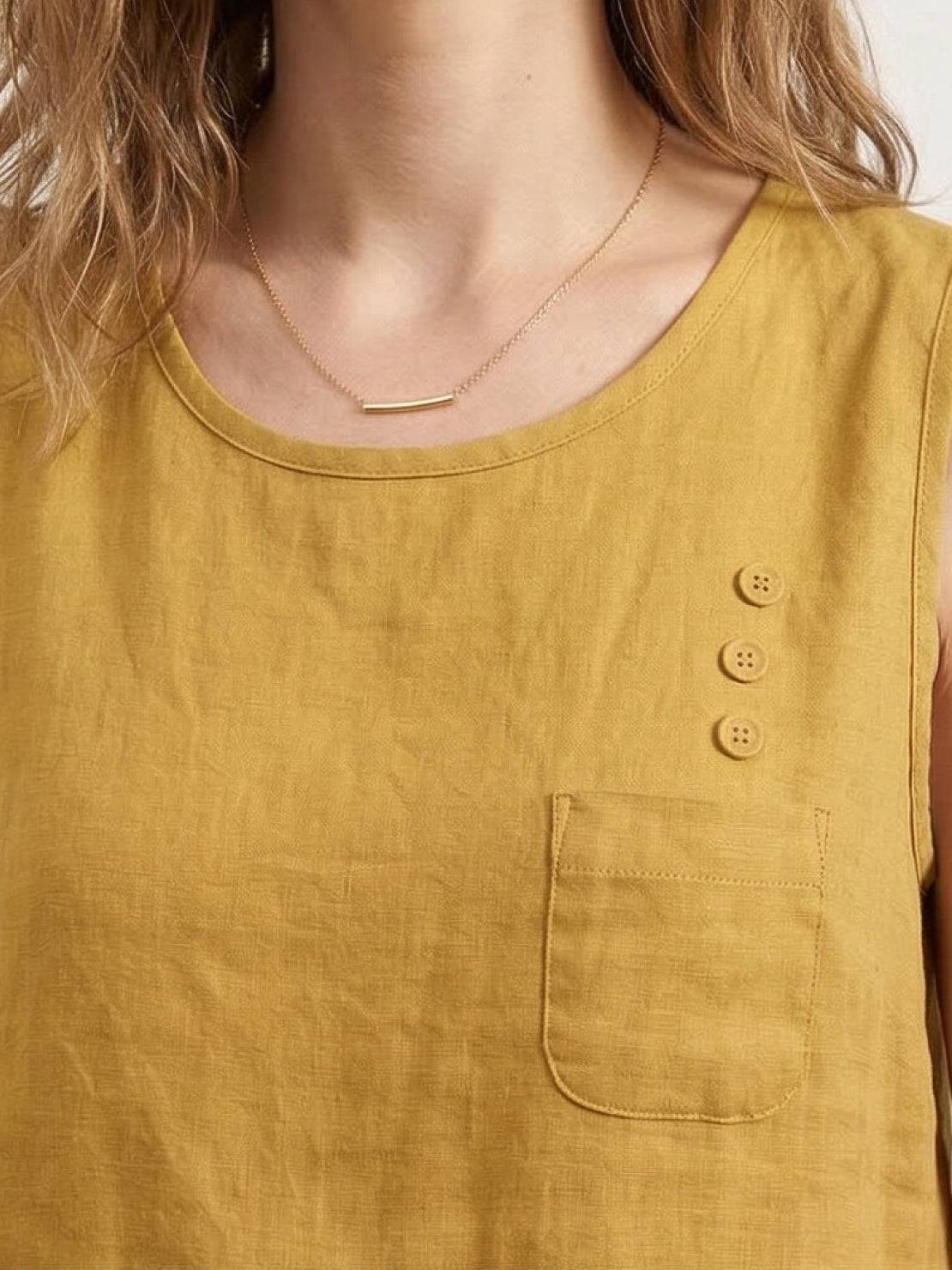 100% Cotton Linen Sleeveless Vest - Image 29