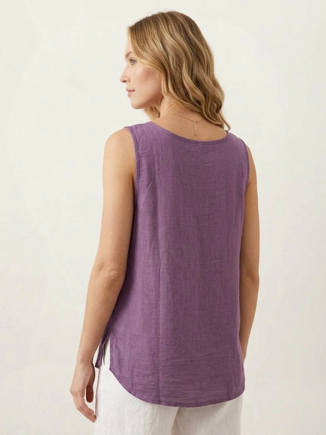 100% Cotton Linen Sleeveless Vest - Image 9