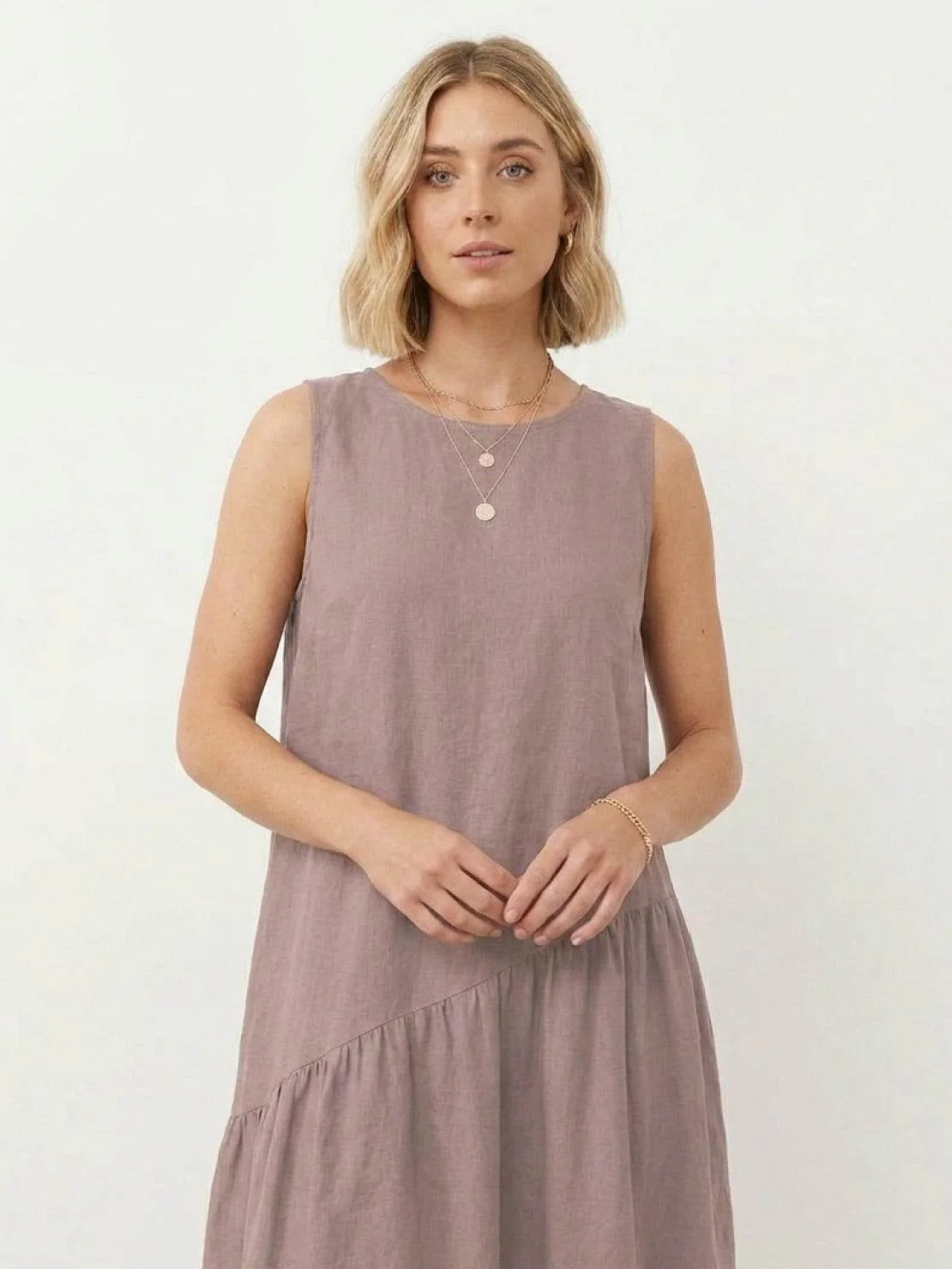 100% Cotton-Linen Summer Midi Dress - Image 3