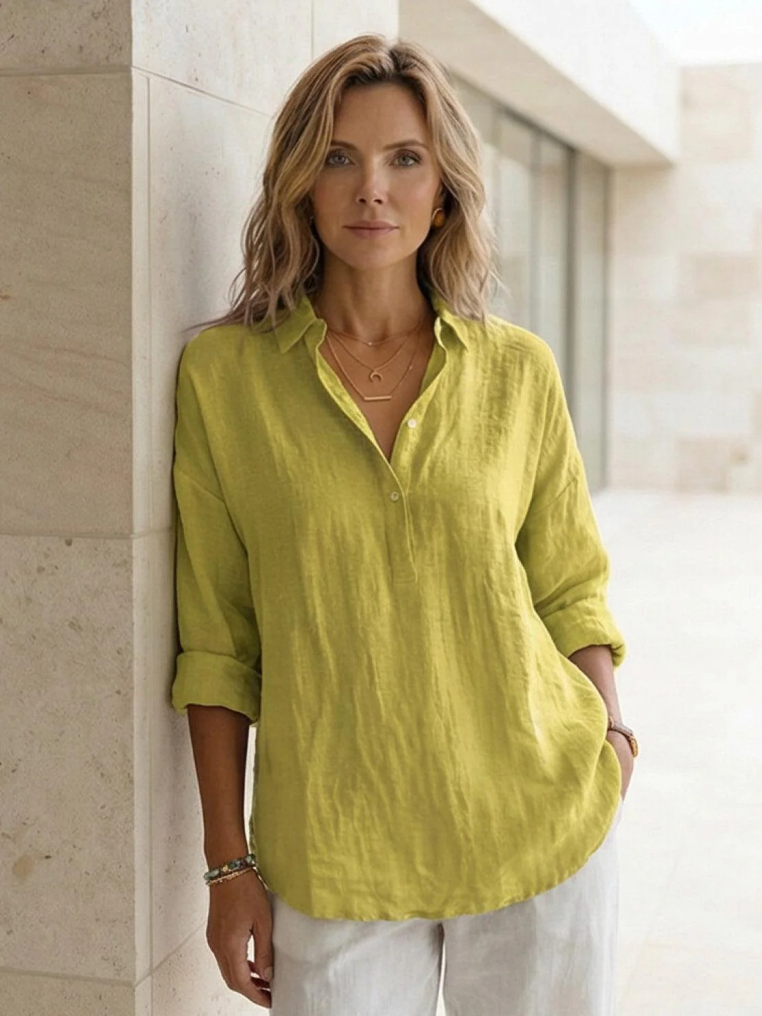 100% Cotton Popover Blouse - Image 22
