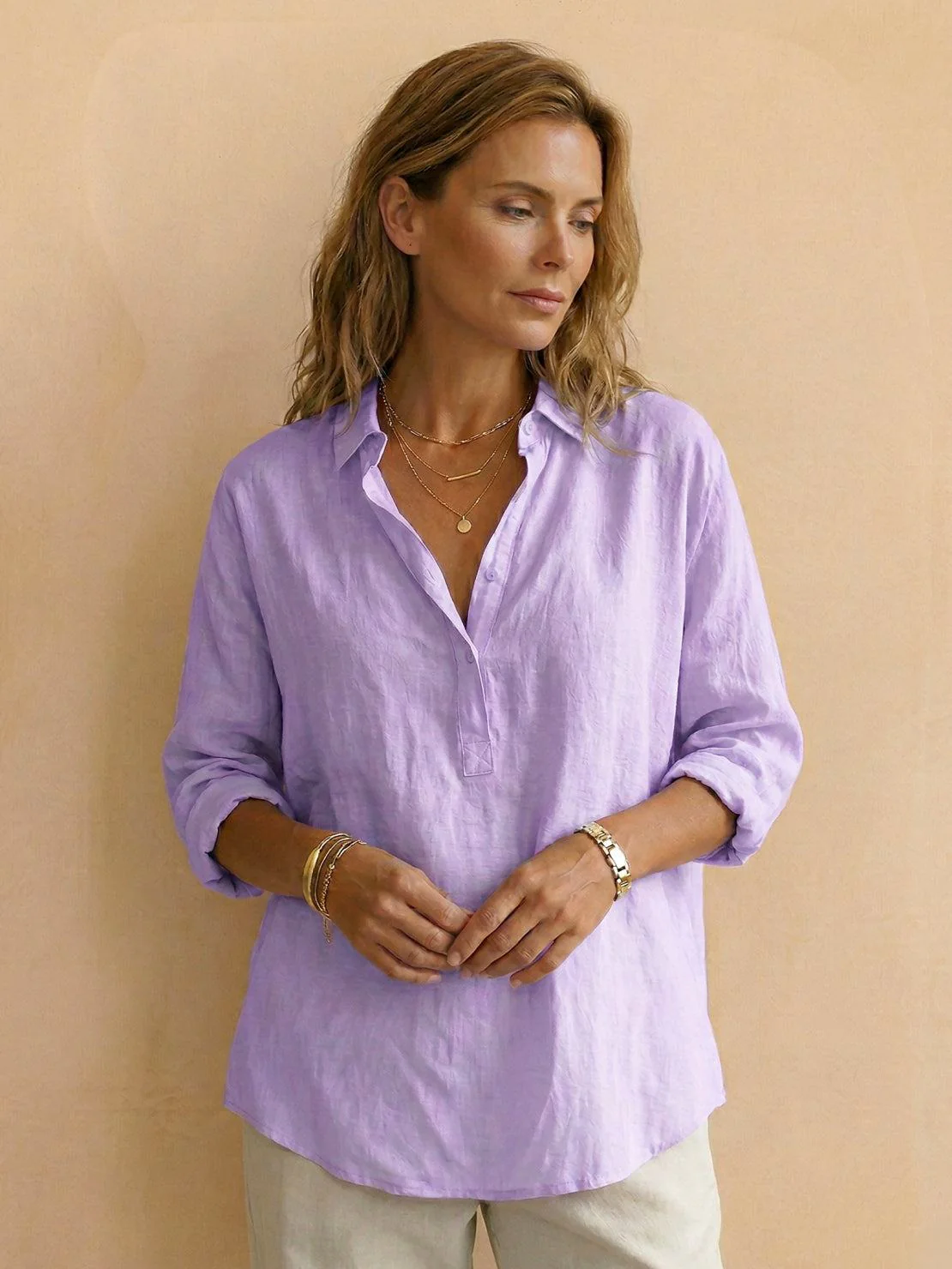 100% Cotton Popover Blouse - Image 26