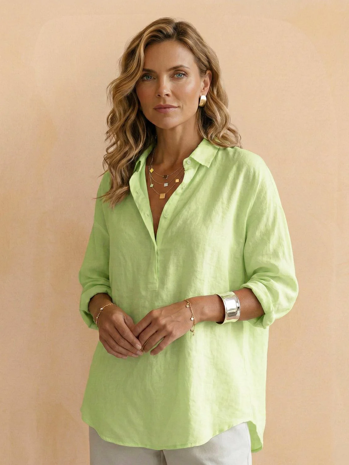100% Cotton Popover Blouse - Image 31