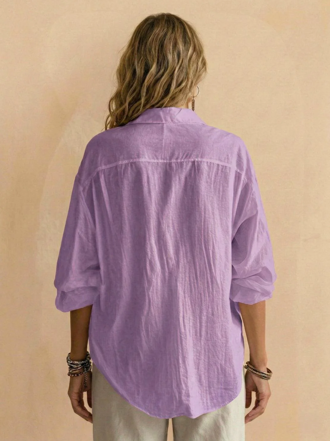 100% Cotton Popover Blouse - Image 4