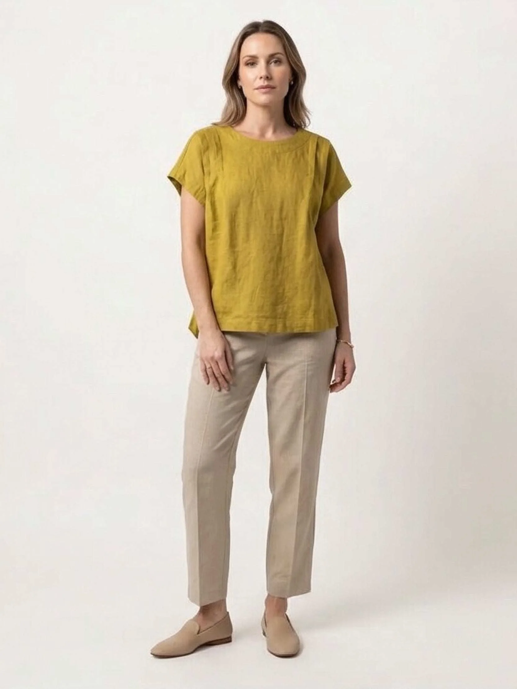 100% Linen Boxy Cap-Sleeve Top - Image 11