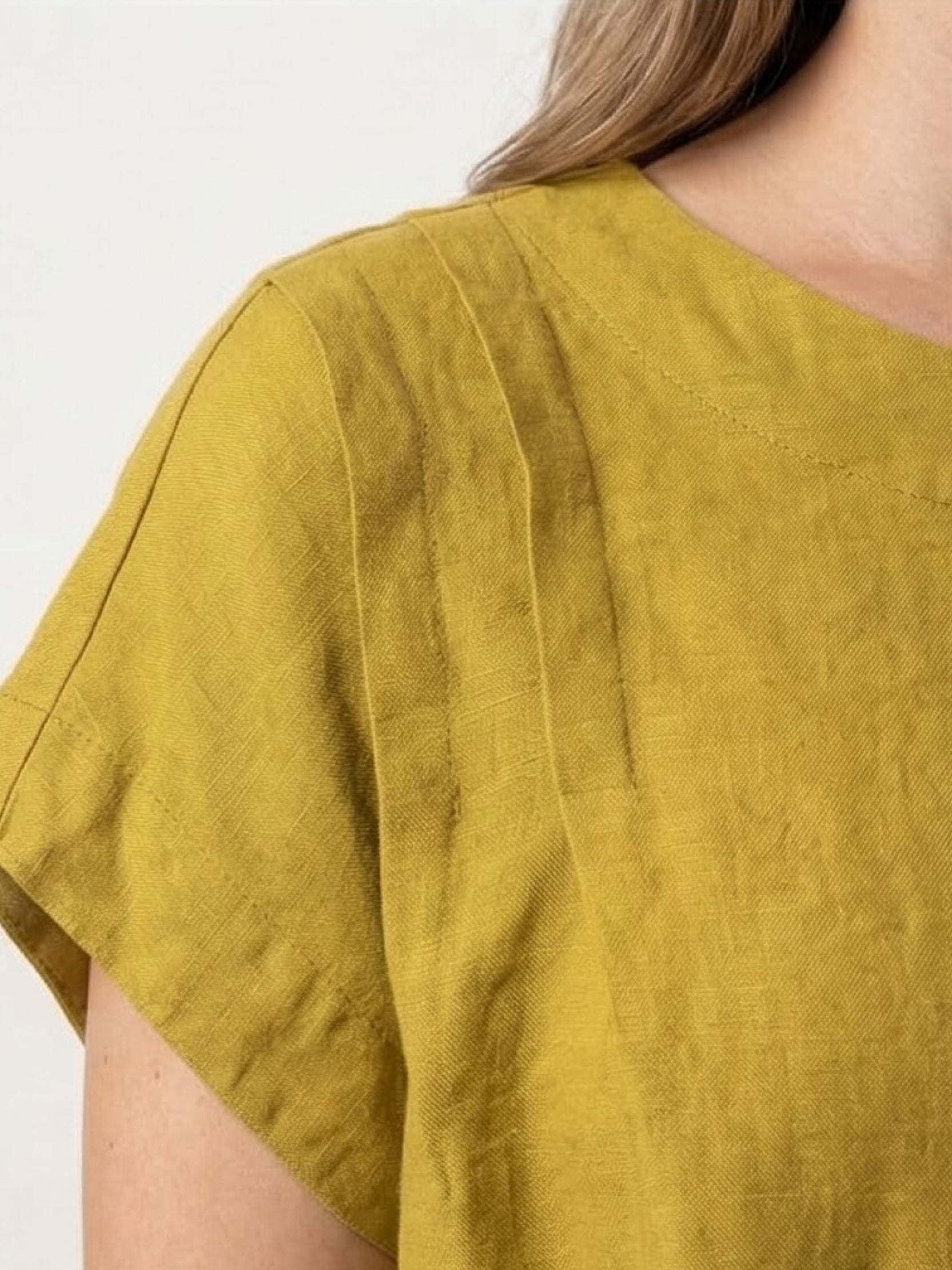 100% Linen Boxy Cap-Sleeve Top - Image 12