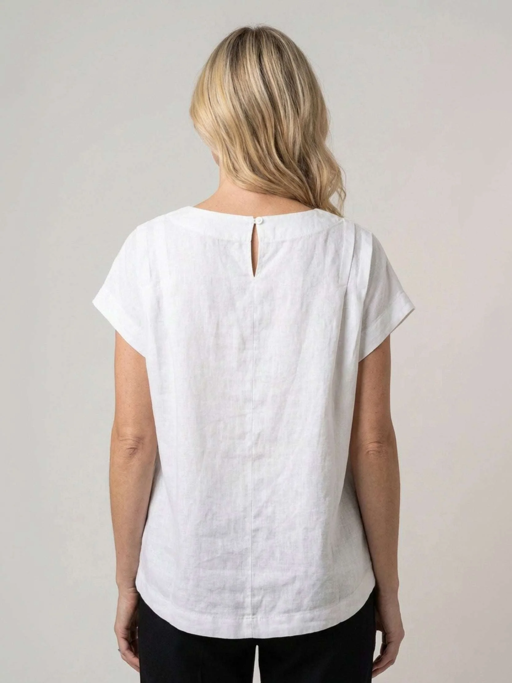 100% Linen Boxy Cap-Sleeve Top - Image 15