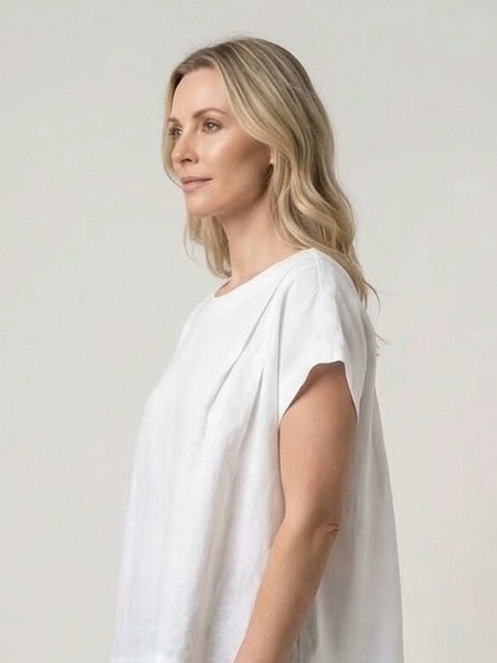 100% Linen Boxy Cap-Sleeve Top - Image 16