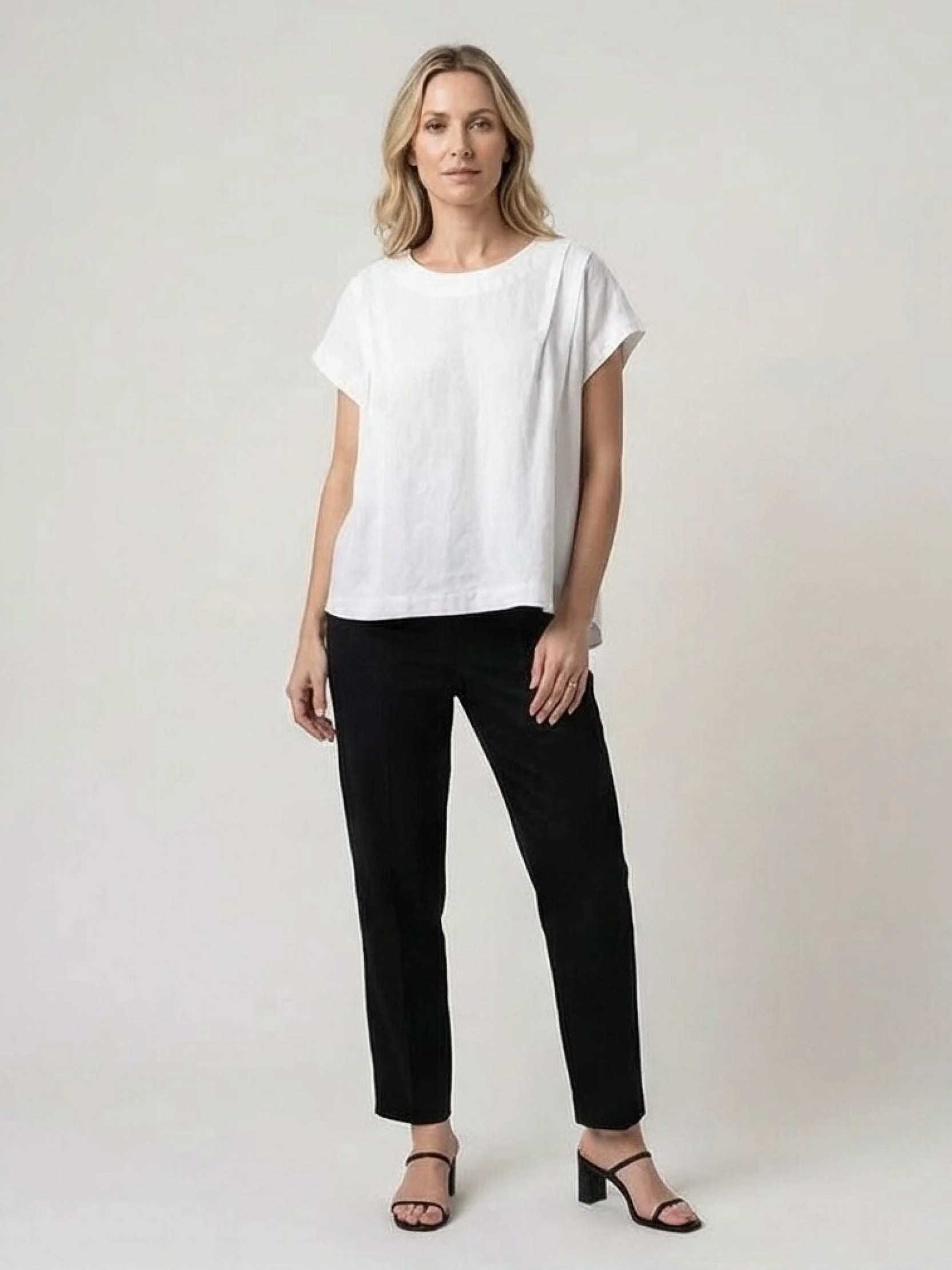 100% Linen Boxy Cap-Sleeve Top - Image 17