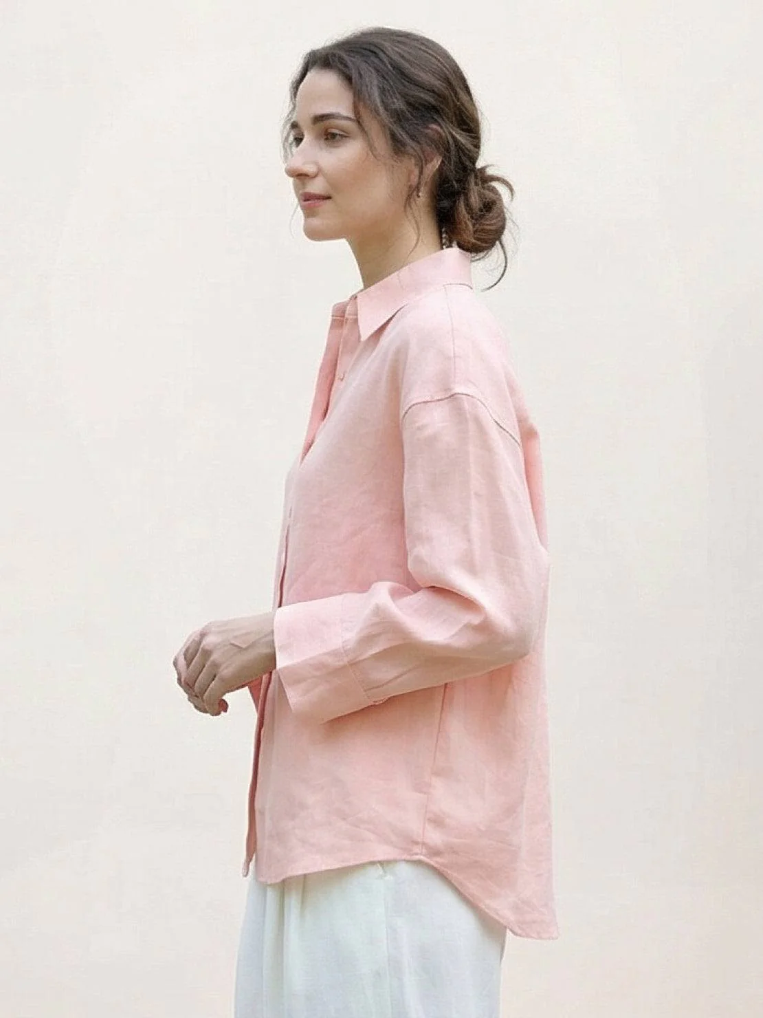 100% Linen Dropped-Shoulder Shirt - Image 18