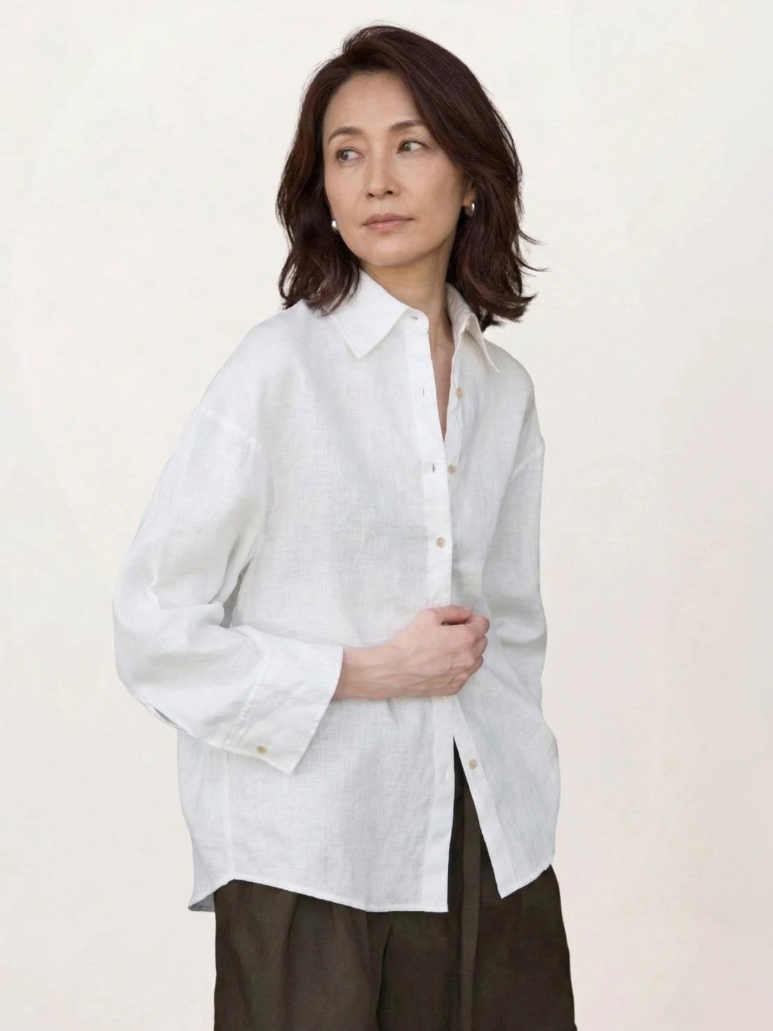 100% Linen Dropped-Shoulder Shirt - Image 21
