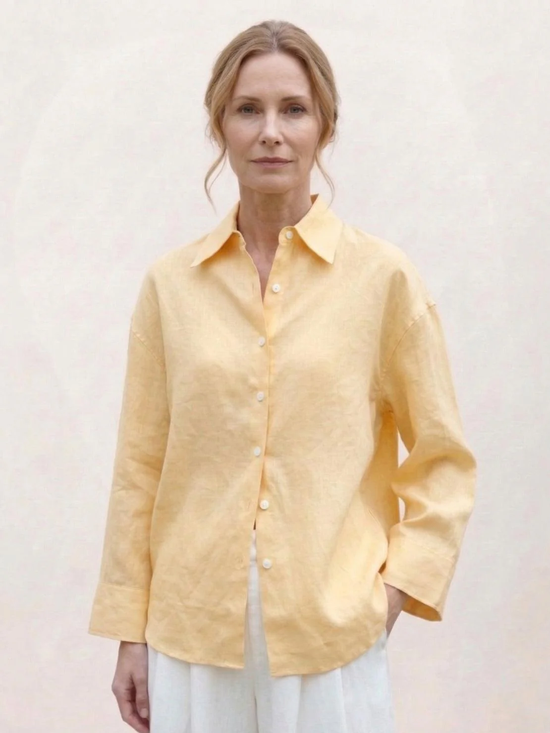 100% Linen Dropped-Shoulder Shirt - Image 26
