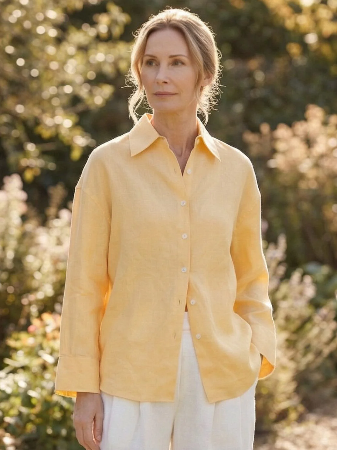 100% Linen Dropped-Shoulder Shirt - Image 27
