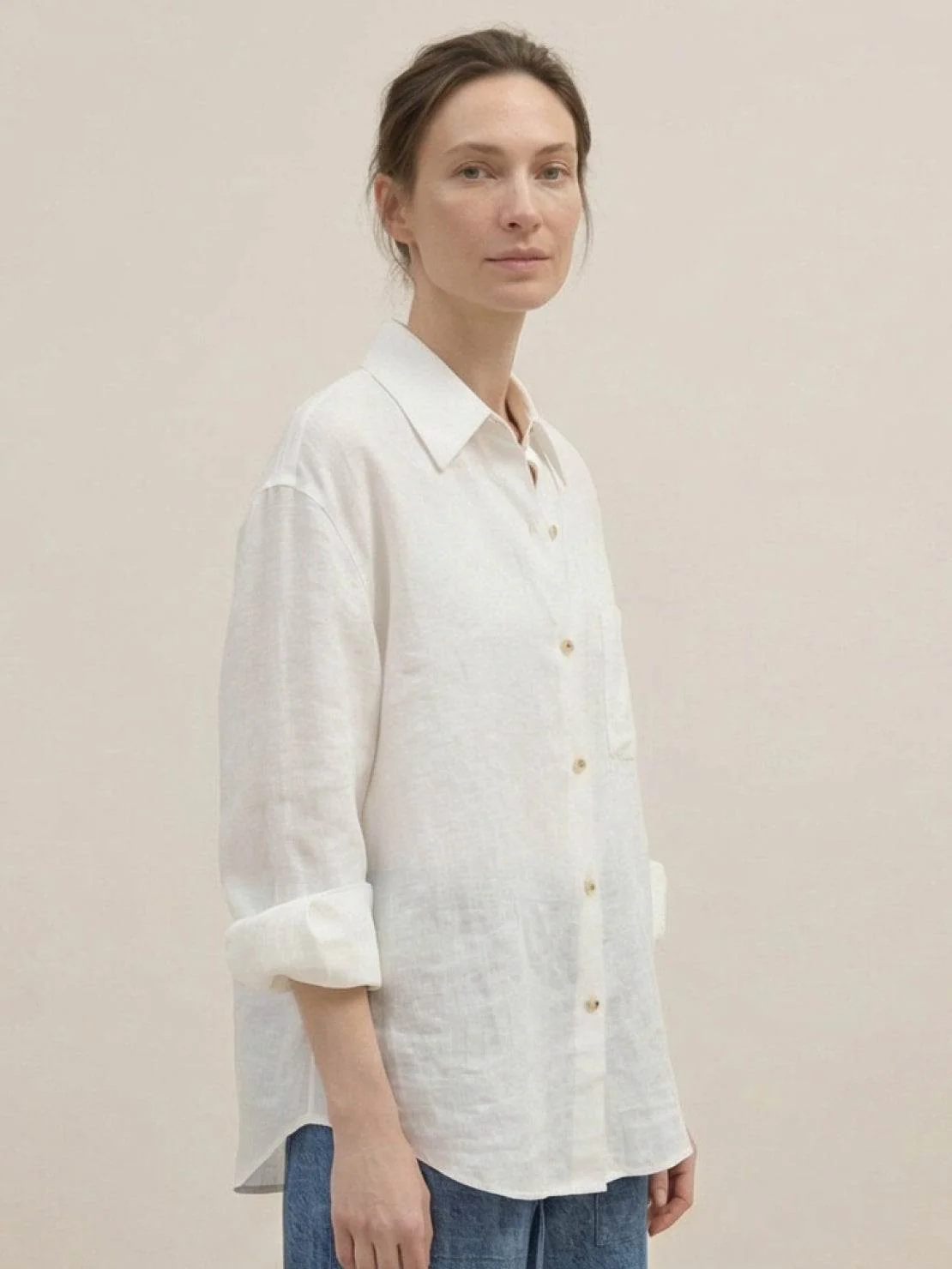 100% Linen Dropped-Shoulder Shirt - Image 8