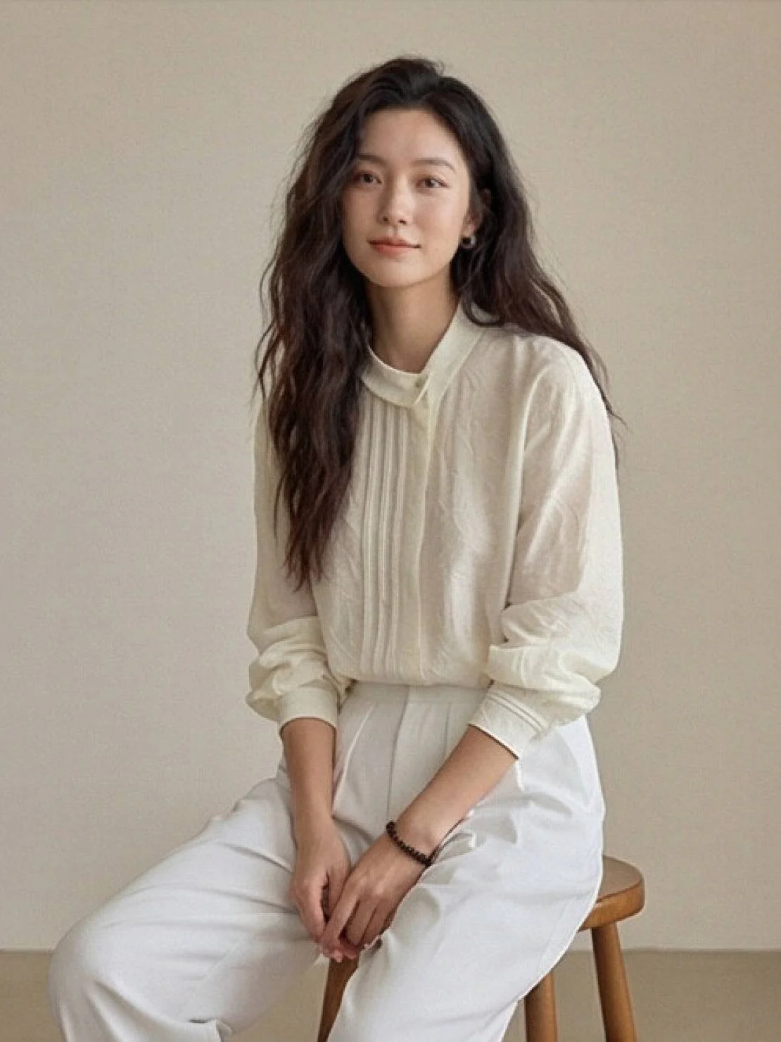 100% Linen Oversized Jacquard Shirt - Image 10