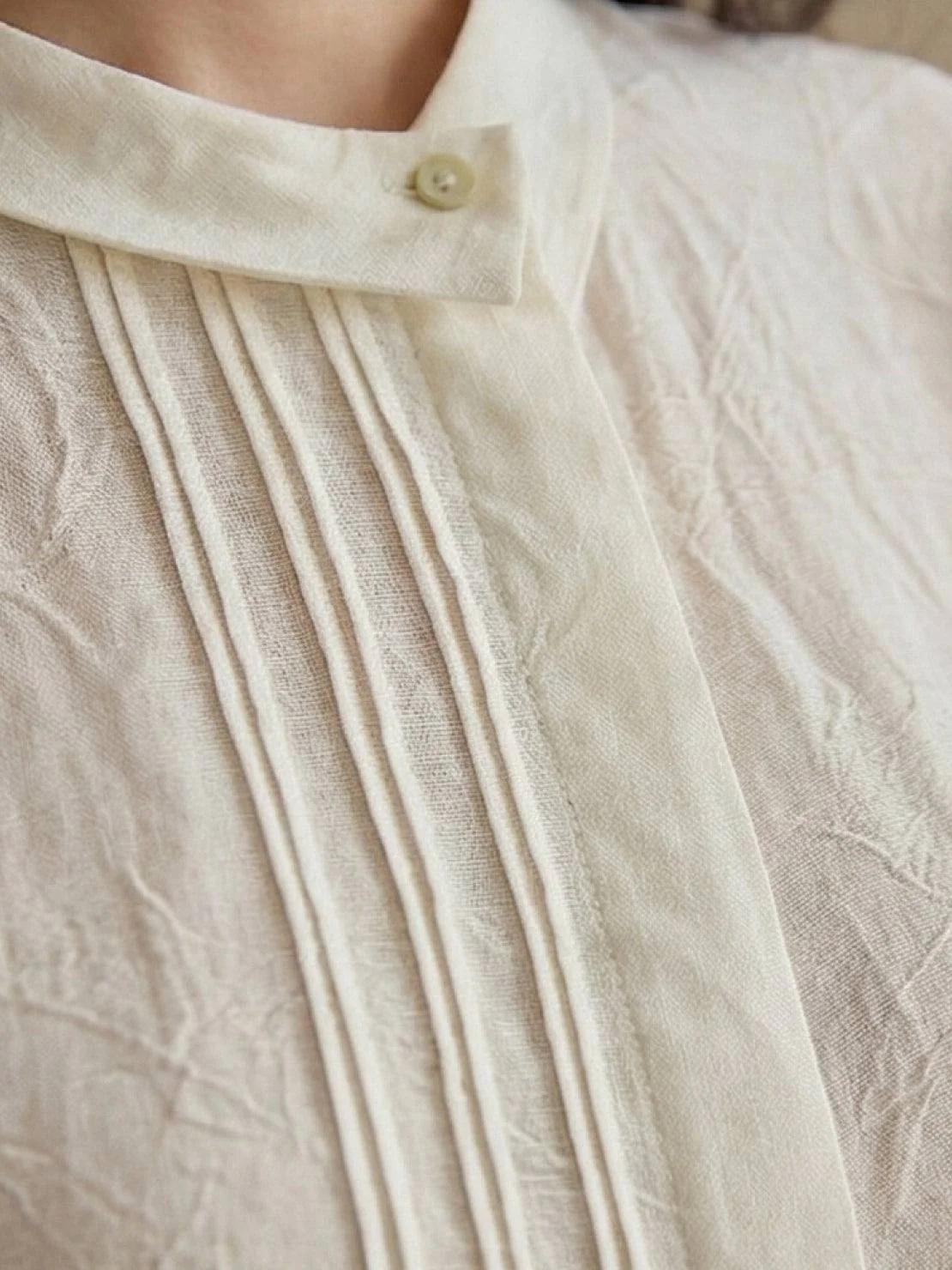 100% Linen Oversized Jacquard Shirt - Image 12