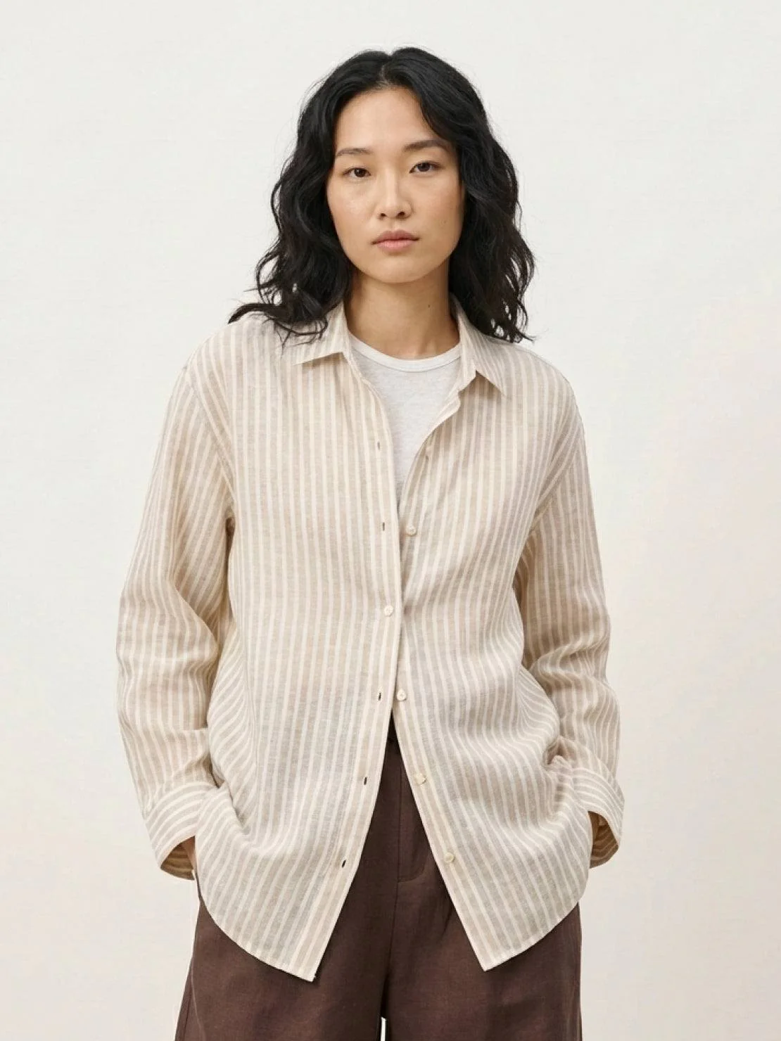100% Linen Pinstripe Shirt - Image 13