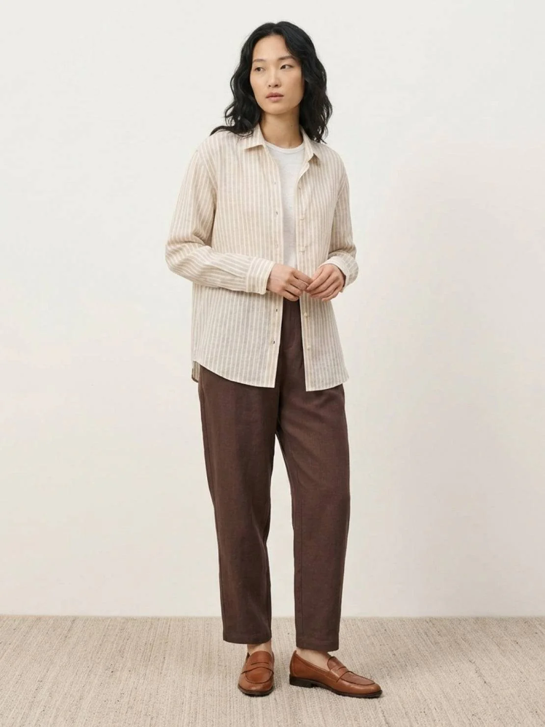 100% Linen Pinstripe Shirt - Image 16