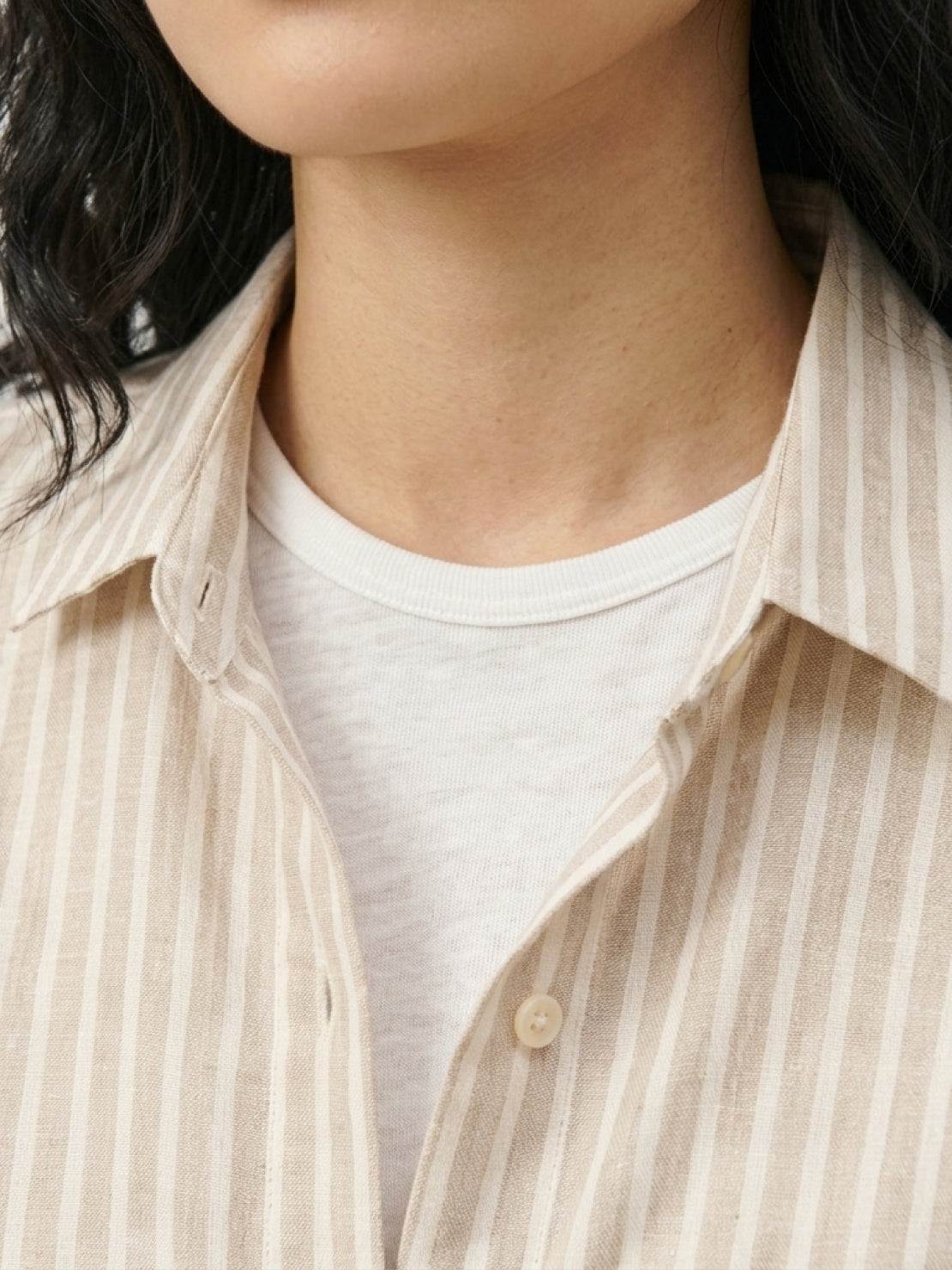 100% Linen Pinstripe Shirt - Image 18