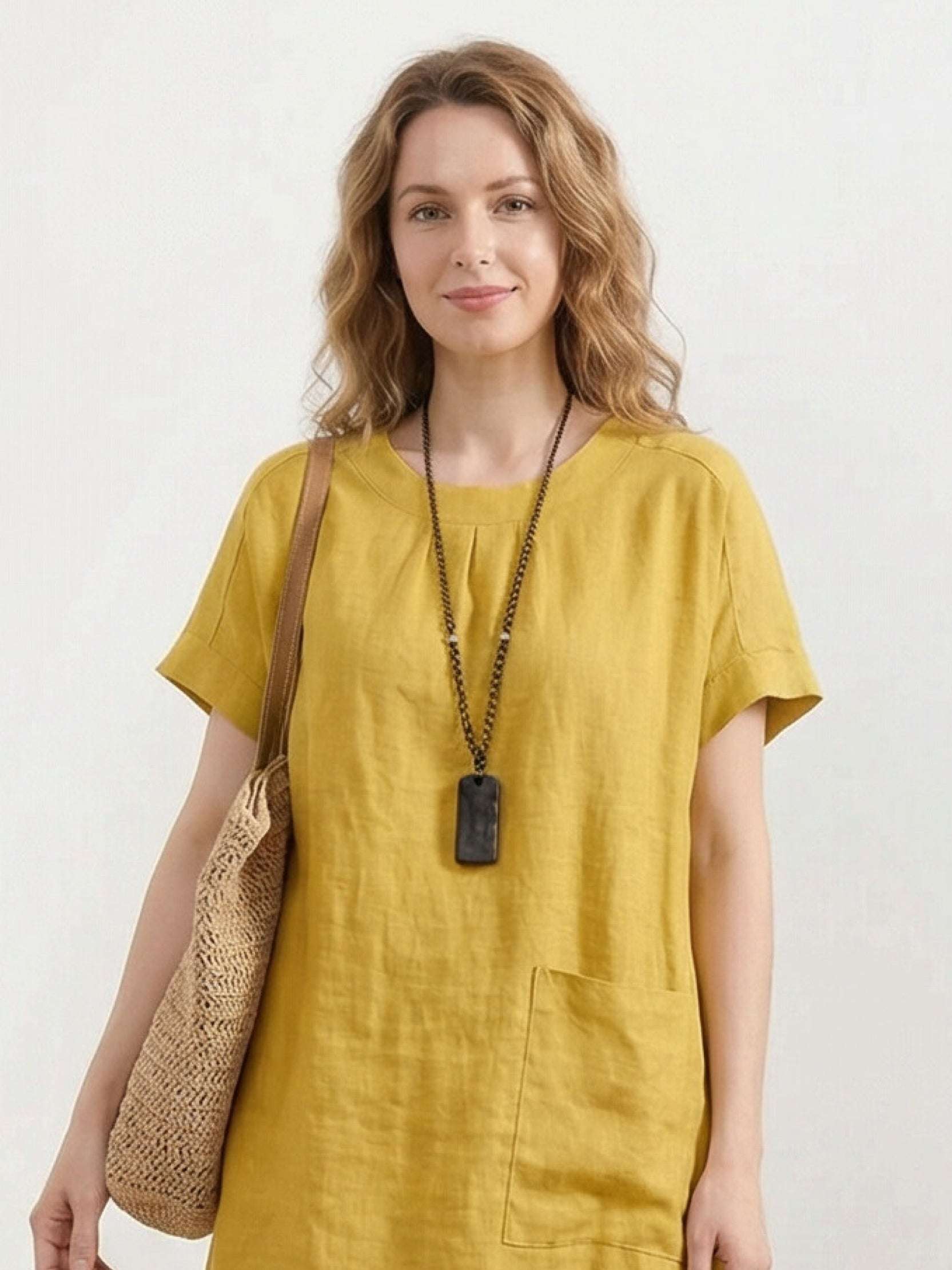 100% Linen Pocket Midi Dress - Image 10