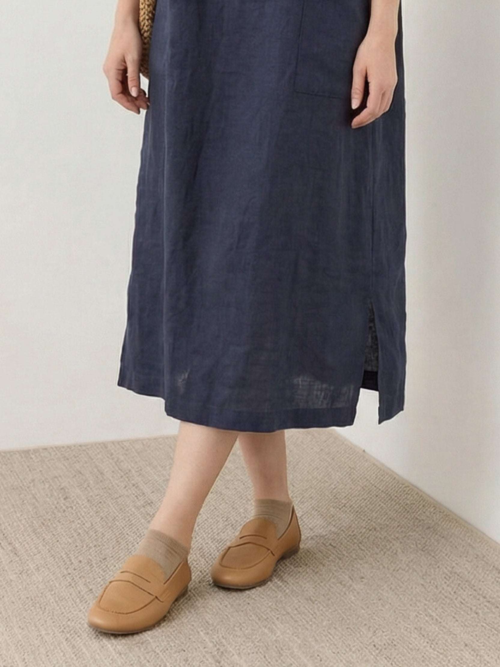 100% Linen Pocket Midi Dress - Image 17