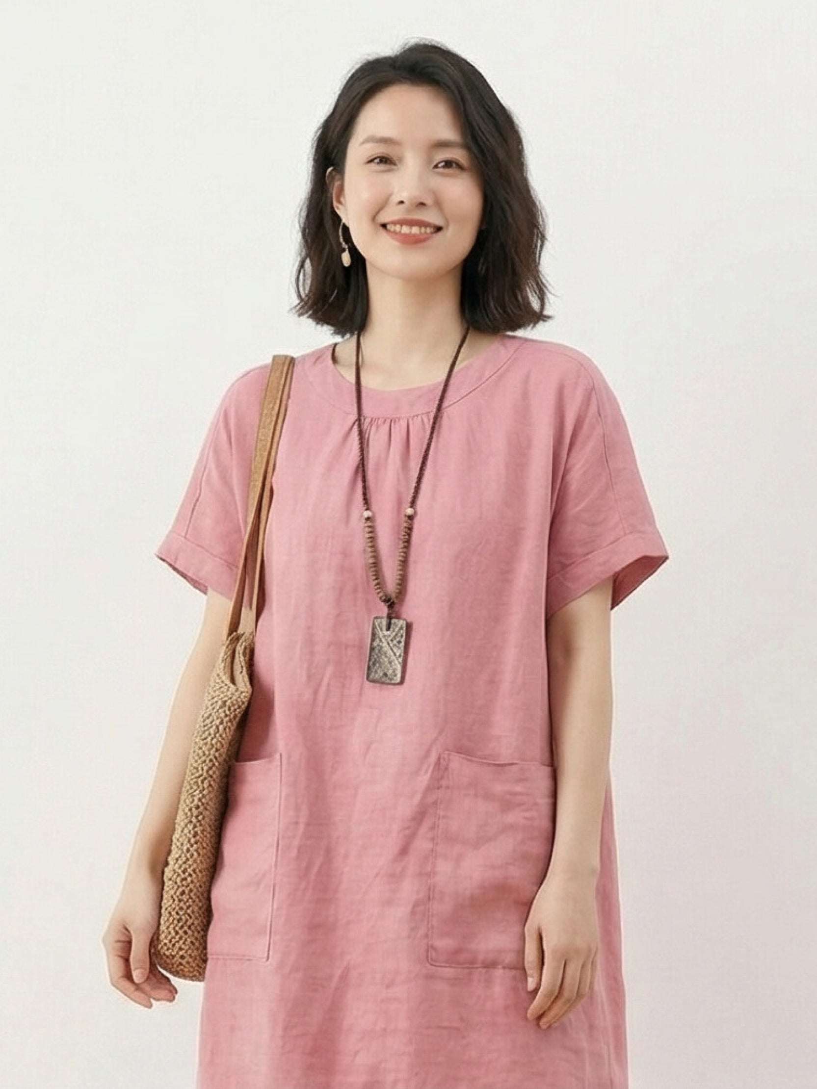 100% Linen Pocket Midi Dress - Image 4
