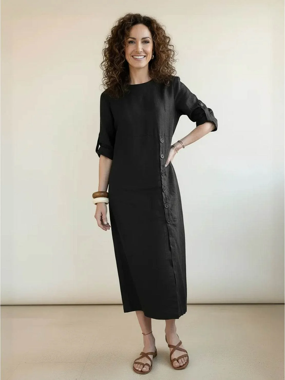 100% Linen Pure Elegance Dress - Image 11