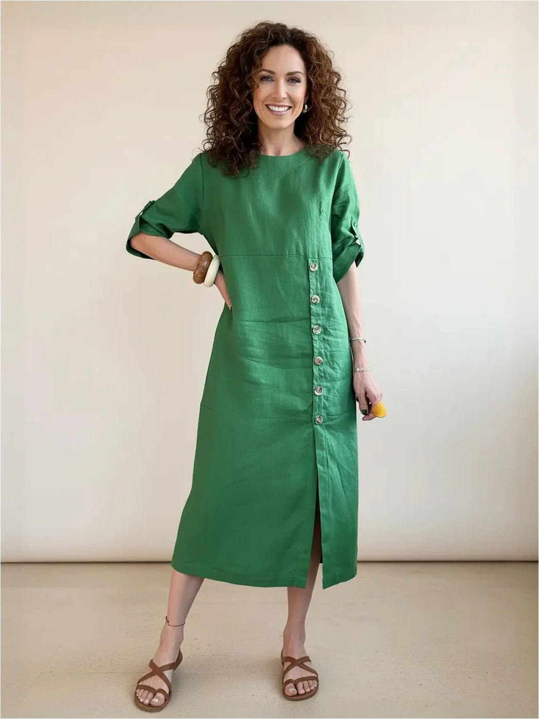 100% Linen Pure Elegance Dress - Image 16